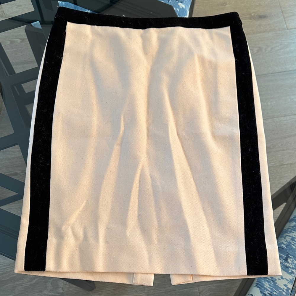 J. Crew Black and Cream Pencil Skirt